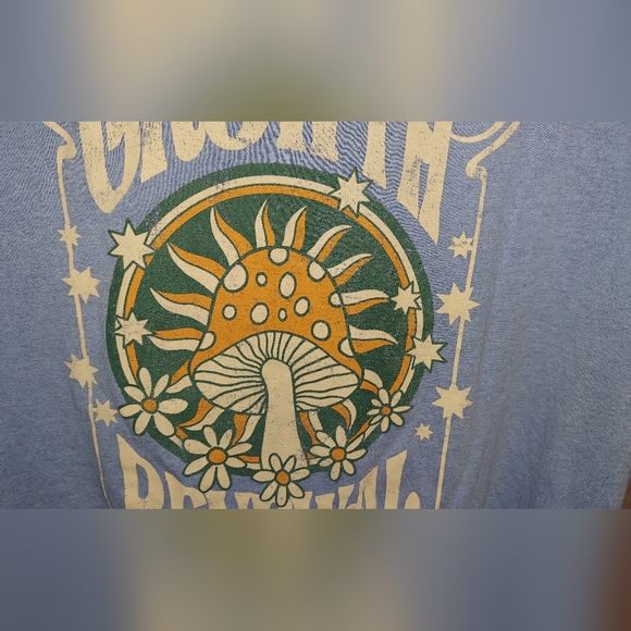 Mushroom! Growth Renewal Men's Or Womens size Medium Blue Psychedelic Hippies - Picture 3 of 6
